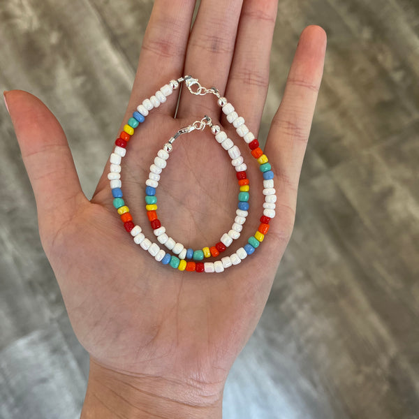 Rainbow Seed Bead 4mm Bracelet