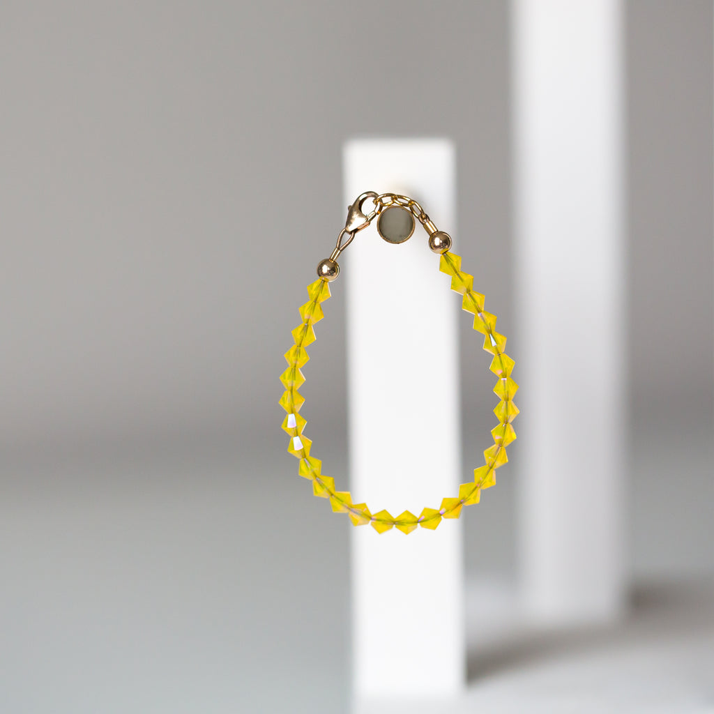 Yellow Shimmer Crystal Bracelet