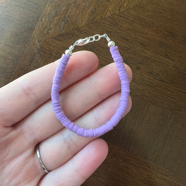 Pastel Purple Clay 4mm Bracelet