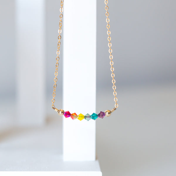 Shimmer Crystal Rainbow Necklace