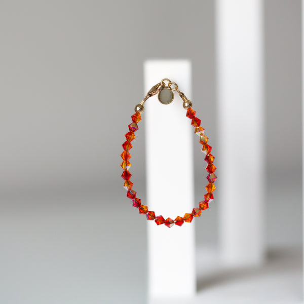 Orange Shimmer Crystal Bracelet