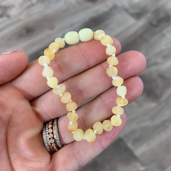 Baltic Amber Adult Bracelet - Raw Butter