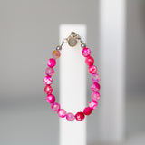 Hot pink agate 6mm Bracelet