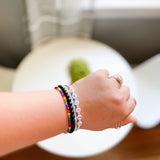 Pearl pastel letters on white beads WITH metallics between