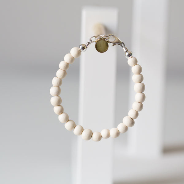 White Wood 4mm Bracelet