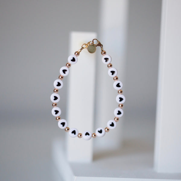 White letters on black beads WITH matte black between – Poppy Lane & Co.