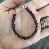 Amethyst Purple Agate 4mm Bracelet