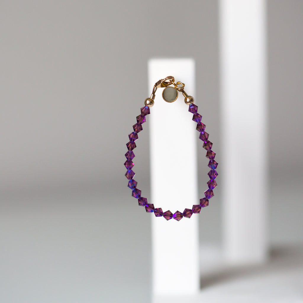 Purple Shimmer Crystal Bracelet