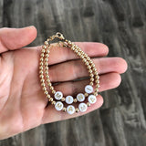 Gold letters on white beads WITH metallics between